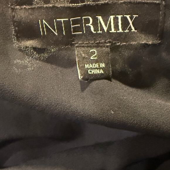 Intermix Silk Blend Velvet Wrap Dress Navy Blue Asymmetrical Whimsigoth 2 Luxe - Picture 5 of 8